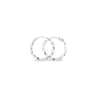 Silver 12 - 30 mm Twisted Hoops