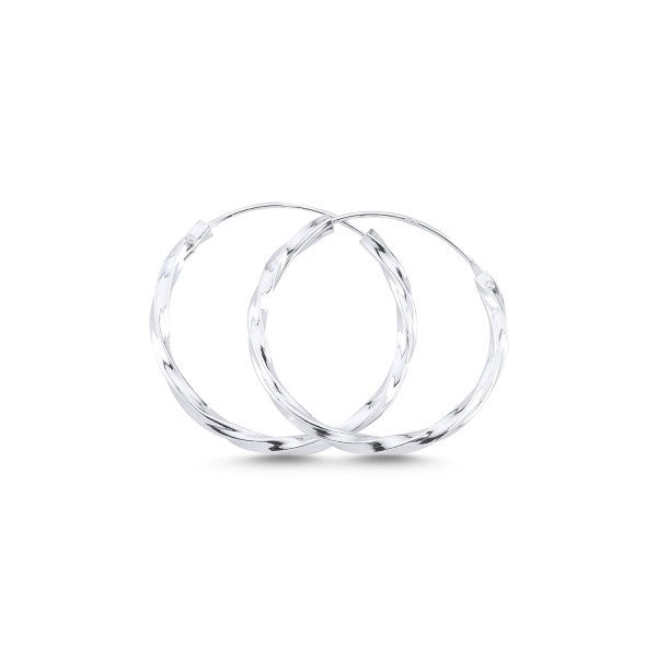 Silver 12 - 30 mm Twisted Hoops