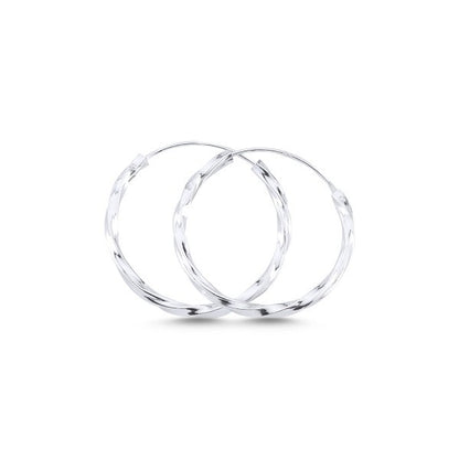 Silver 12 - 30 mm Twisted Hoops