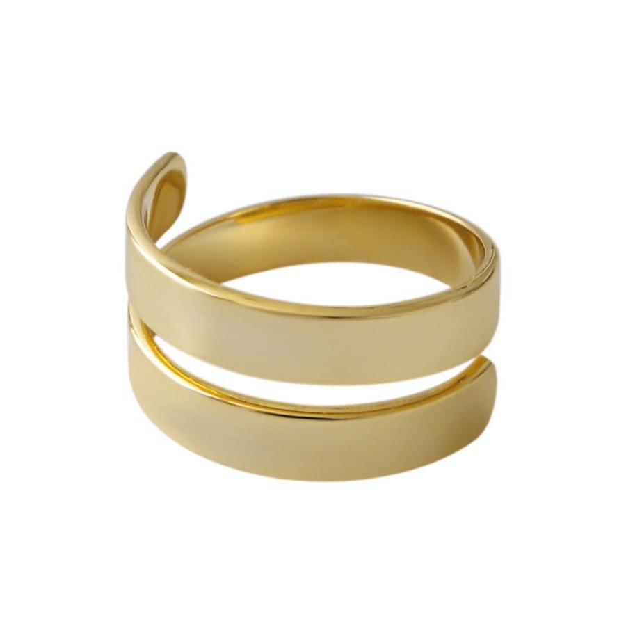 Sterling Silver Gold Plated Wide Ring