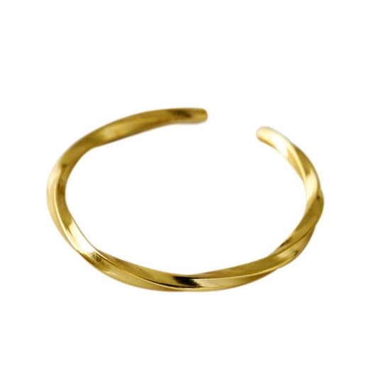 Sterling Silver Gold Plated Twisted Ring