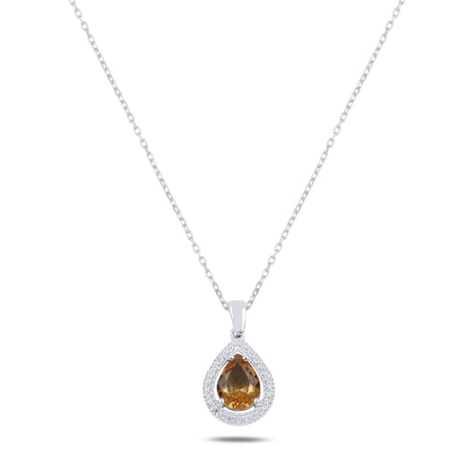 Sterling Silver Rose Gold Plated Teardrop Zultanite Necklace