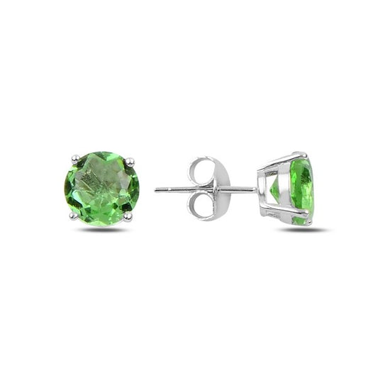 Sterling Silver Rhodium Plated CZ Crystal Studs