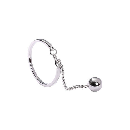 Sterling Silver Rhodium Plated Bead Ring