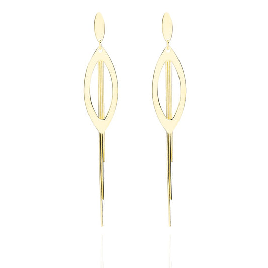 Sterling Silver Gold Plated Chain Drop Earrings