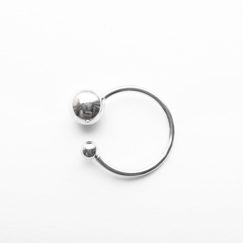 Sterling Silver Rhodium Plated Bead Ring