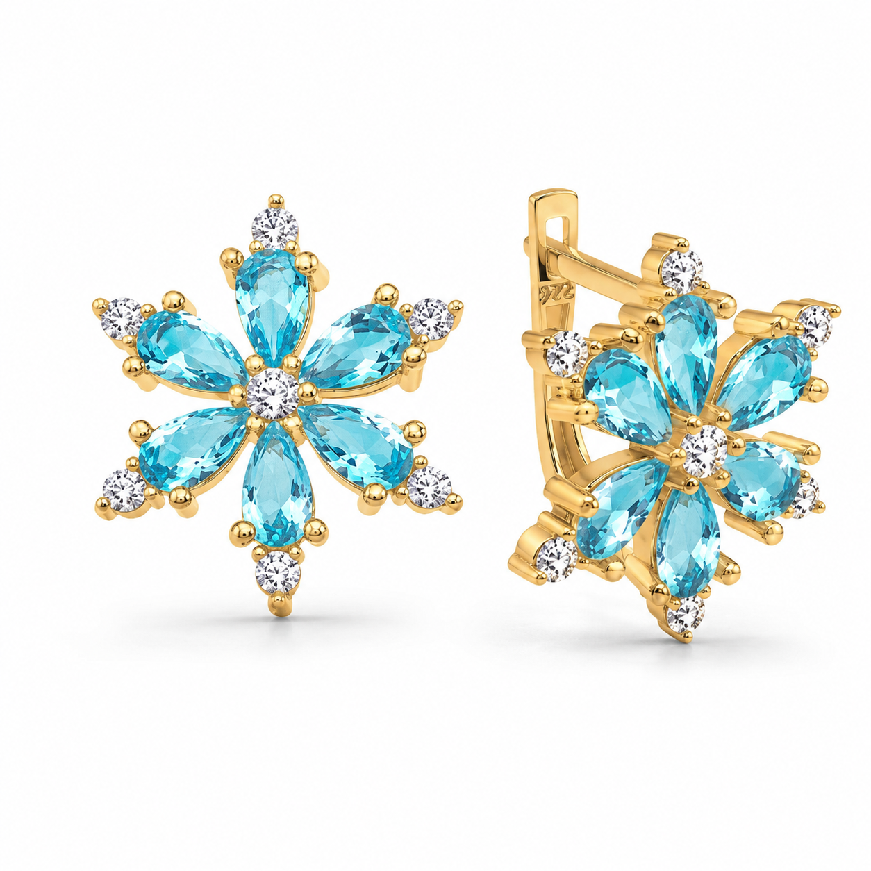 Sterling Silver Gold Plated English Lock Flowers