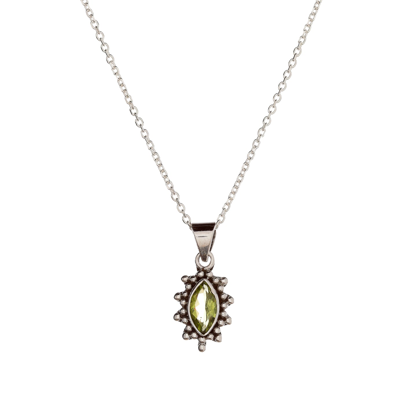 Sterling Silver Peridot Pendant Necklace