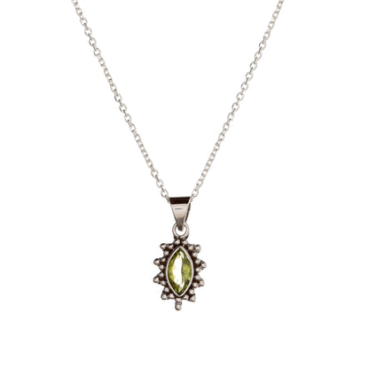 Sterling Silver Peridot Pendant Necklace