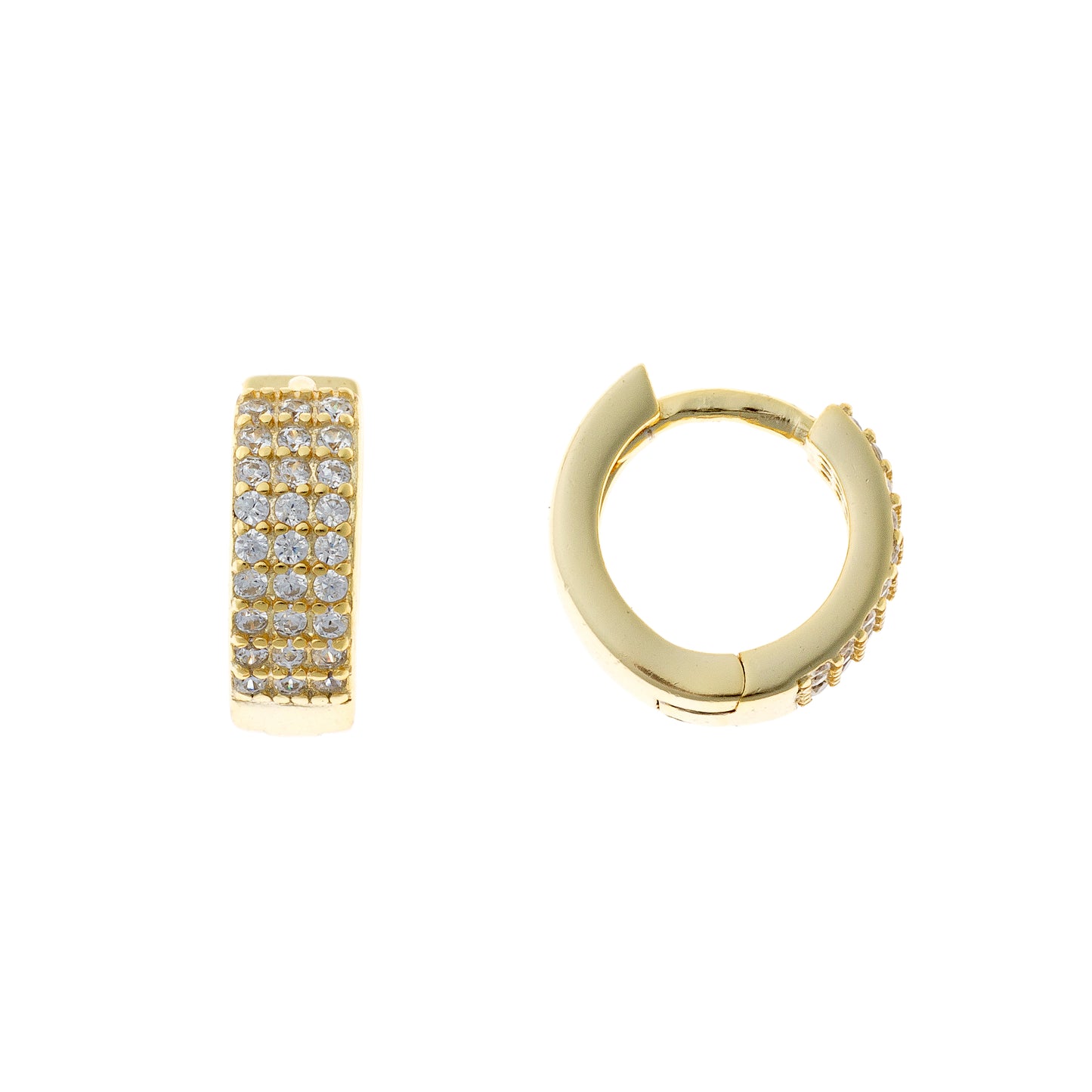 Sidabrinės rinkutės su 3 eilėmis cirkonių