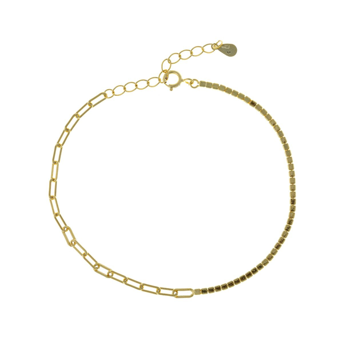 Sidabrinė auksuota dvigubo dizaino apyrankė „Tennis & Forzatina“