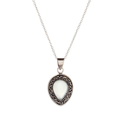 Sterling Silver Chalcedony Pendant Necklace