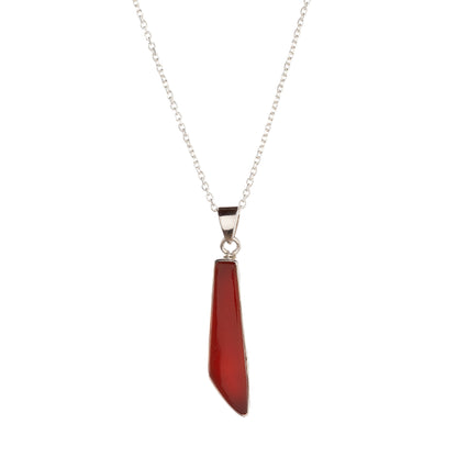 Sterling Silver Carnelian Pendant Necklace