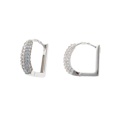 Sterling Silver Rhodium Plated Earrings with CZ