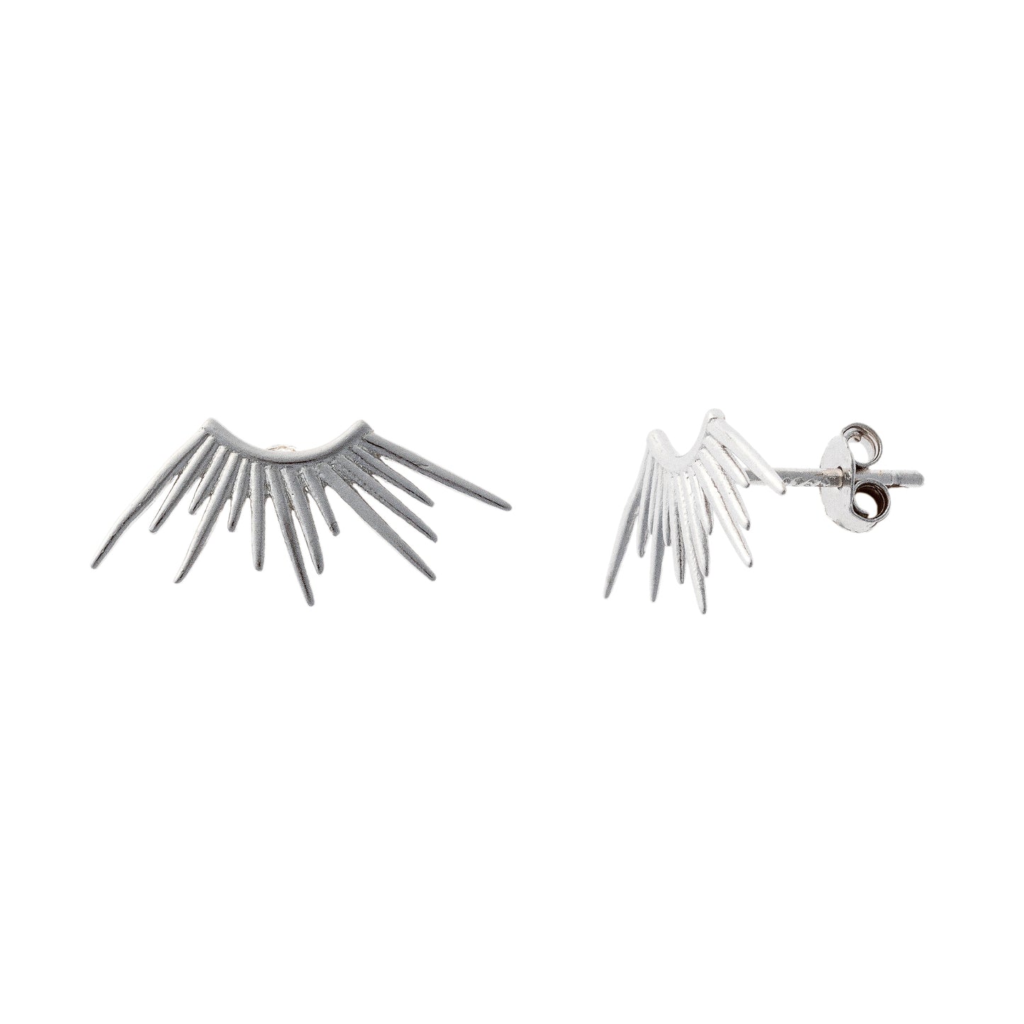 Sterling Silver Rhodium Plated Sunbeam Studs