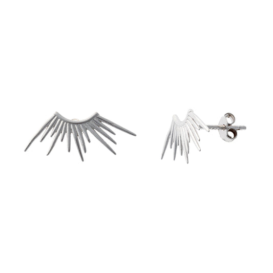 Sterling Silver Rhodium Plated Sunbeam Studs