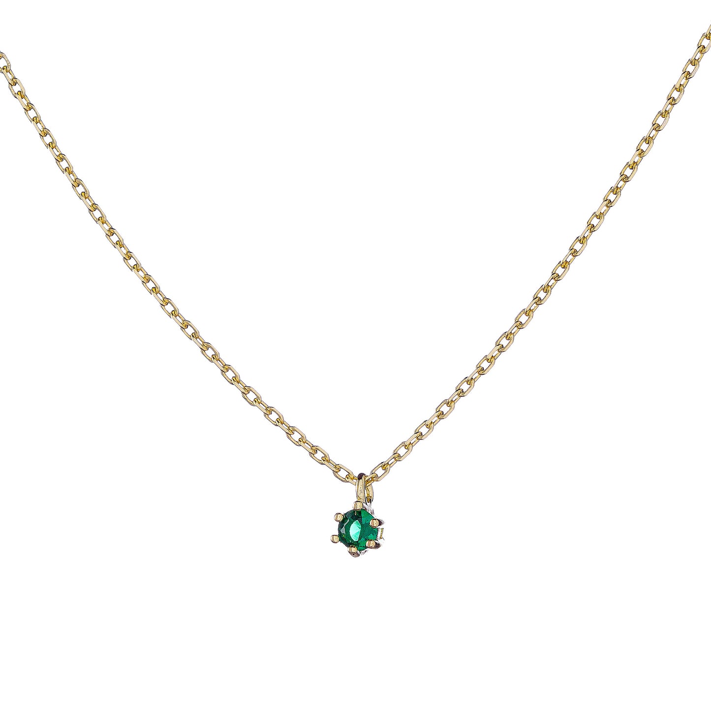 Sterling Silver Gold Plated CZ Necklace