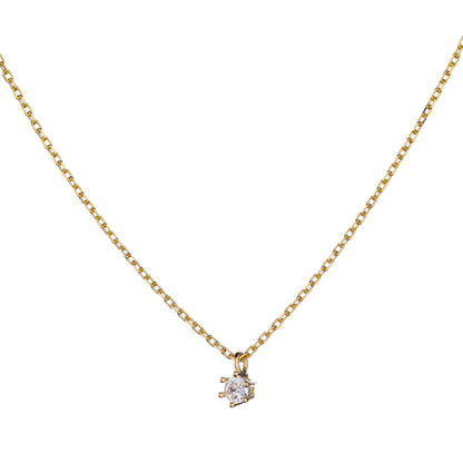 Sterling Silver Gold Plated CZ Necklace