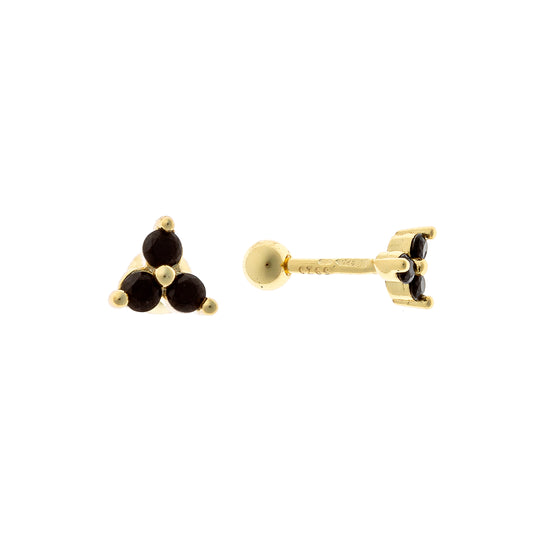 Sterling Silver Gold Plated Screw Ball Back Studs