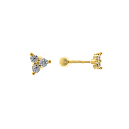 Sterling Silver Gold Plated Screw Ball Back Studs