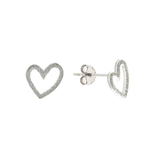 Sidabrinės širdutės su cirkoniu