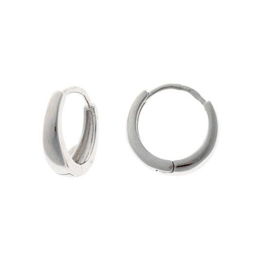 Sterling Silver Rhodium Plated Hoops