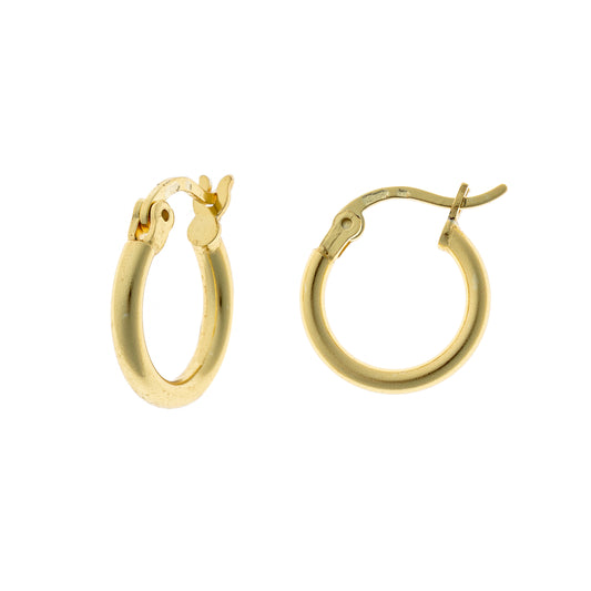 Sterling Silver Gold Plated English Lock Hoops