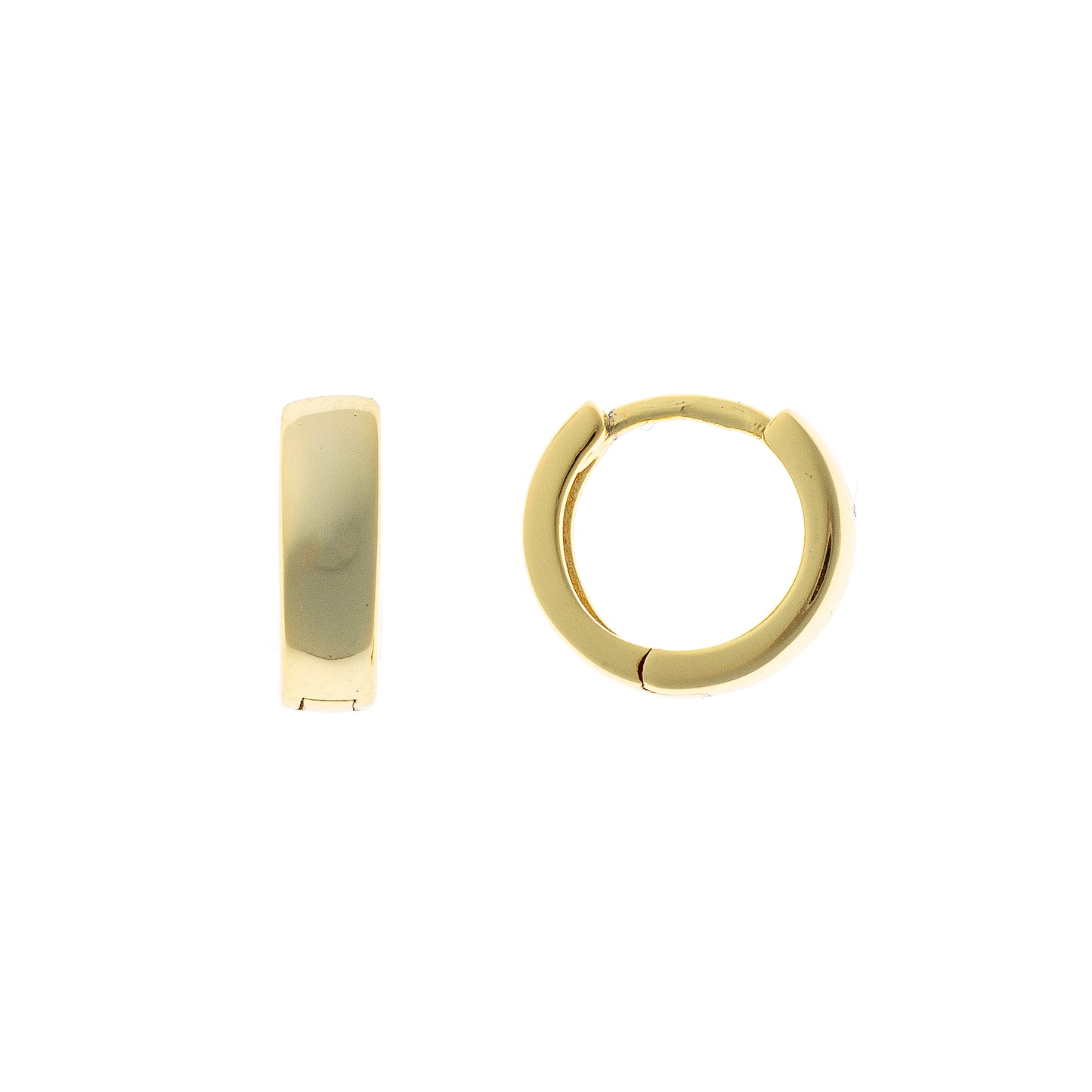 Sterling Silver Gold Plated Wide Hoops