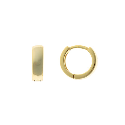 Sterling Silver Gold Plated Wide Hoops