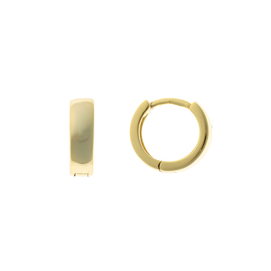 Sterling Silver Gold Plated Wide Hoops
