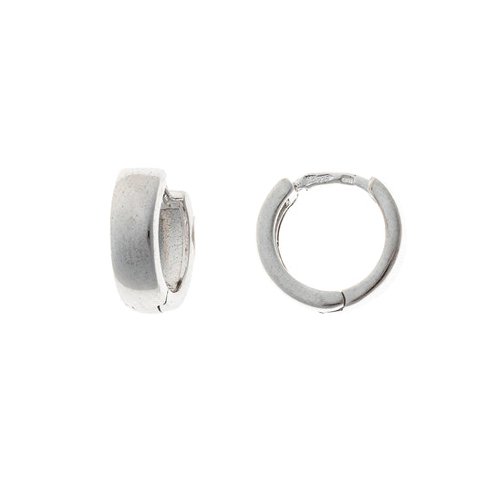 Sterling Silver Rhodium Plated Wide Hoops