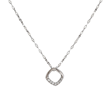 Sterling Silver Rhodium Plated CZ Necklace