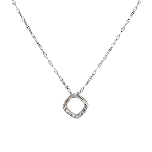 Sidabrinis rodžiuotas pakabukas su cirkoniais ir grandinėle