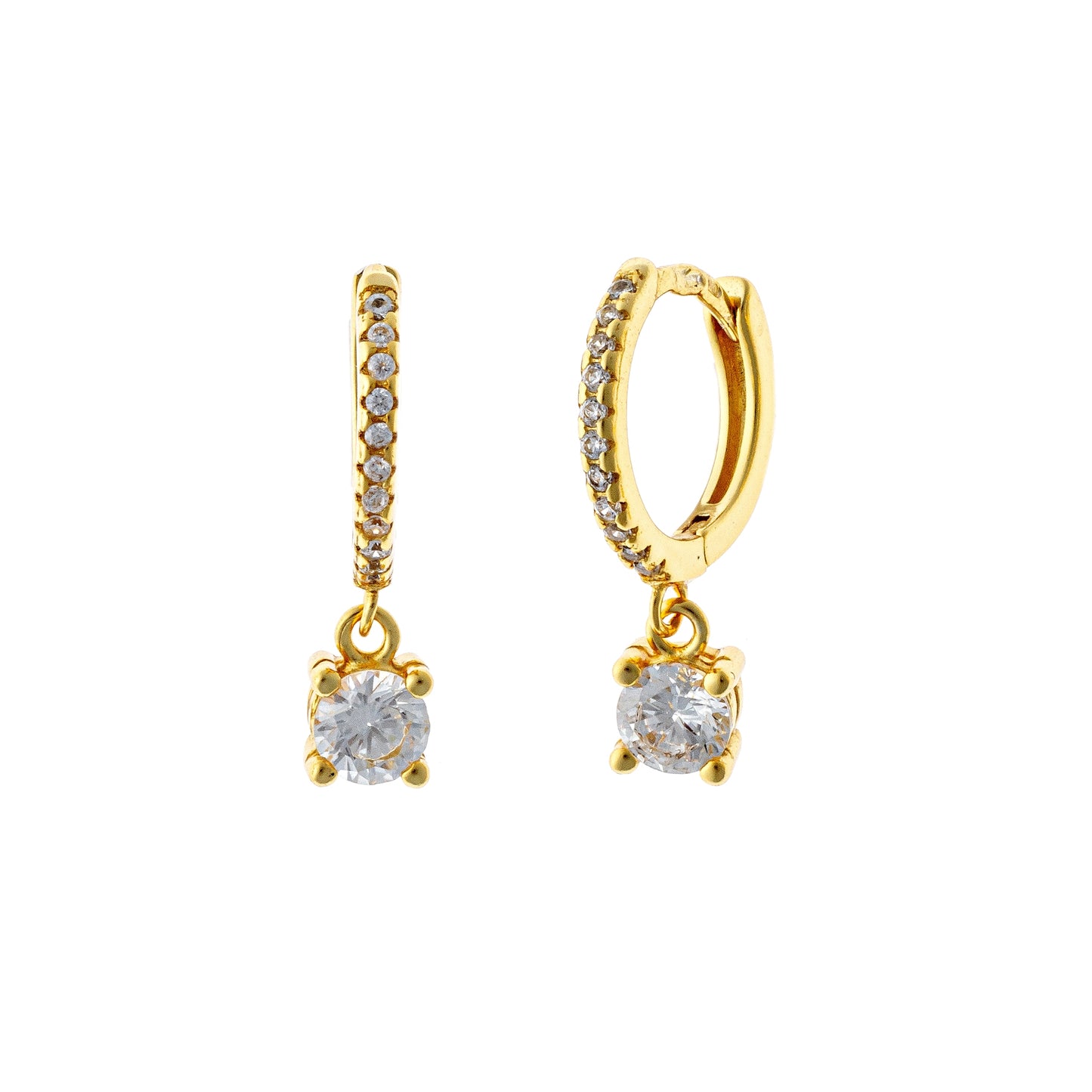 Sterling Silver Gold Plated Hoops with Charms
