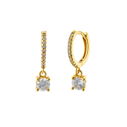 Sterling Silver Gold Plated Hoops with Charms