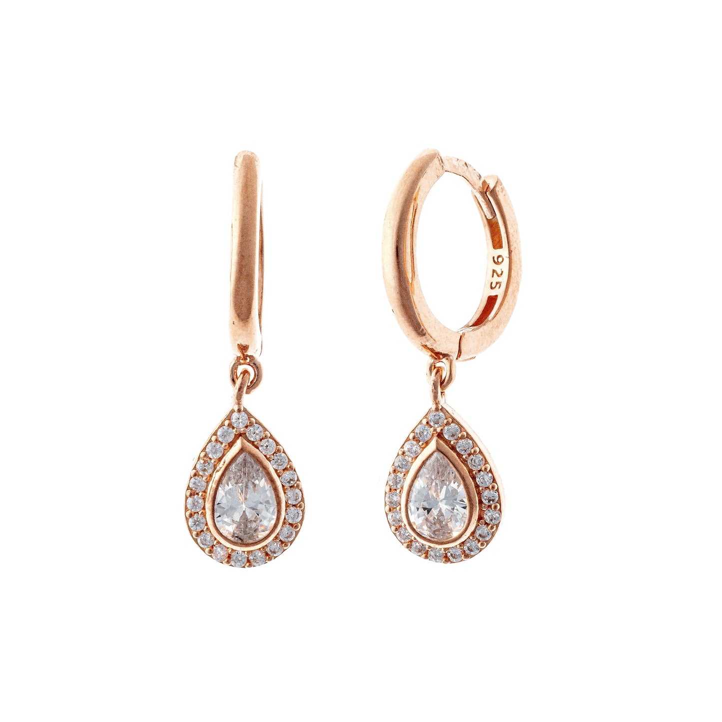 Scandinavian Silver Rose Gold Plated Hoops with Charms