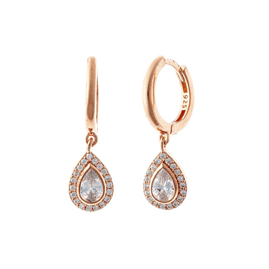 Scandinavian Silver Rose Gold Plated Hoops with Charms
