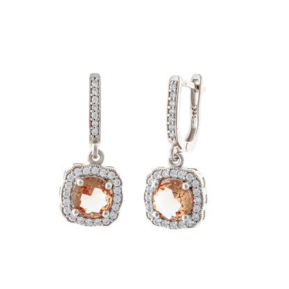 Sterling Silver Rhodium Plated English Lock Earrings