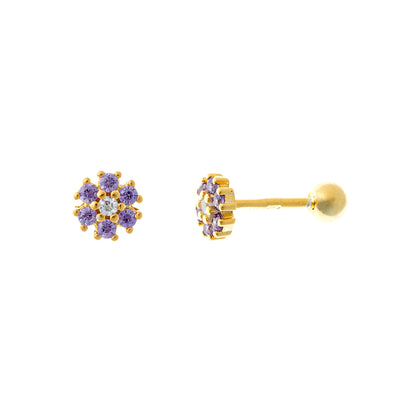 Sterling Silver Rhodium Plated Screw Ball Back Studs