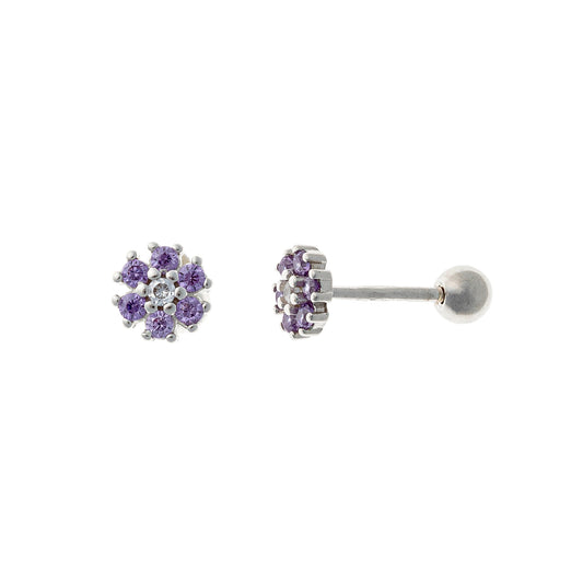 Sterling Silver Rhodium Plated Screw Ball Back Studs