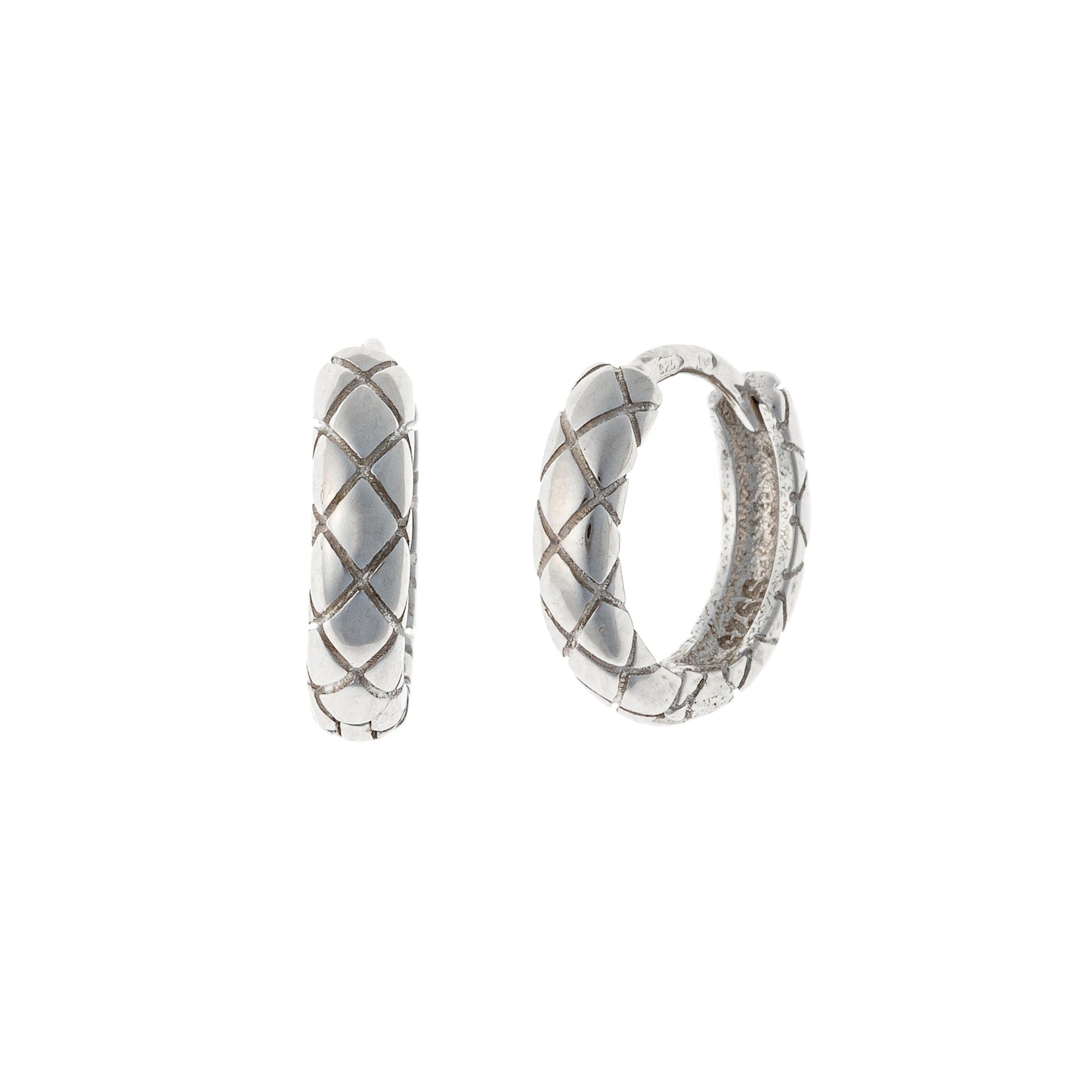 Sidabrinės rodžiuotos ornamentuotos 1,2cm rinkutės