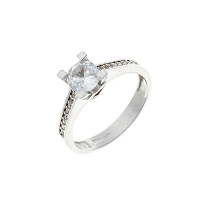 Sidabro žiedas su akute ir širdutės ornamentu