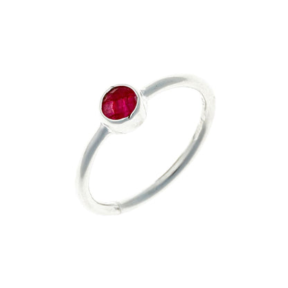 Sterling Silver Minimalist Corundum Ring