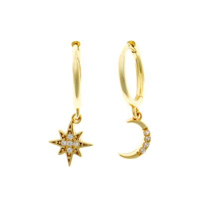 Sidabrinės rinkutės "Star & Moon"