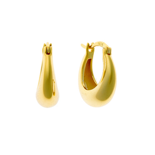 Sterling Silver Gold Plated English Lock Earrings