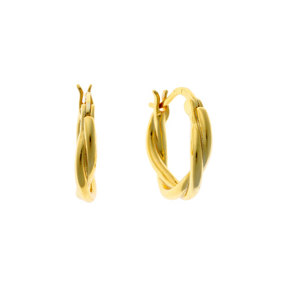 Sterling Silver Gold Plated Twisted Hoops