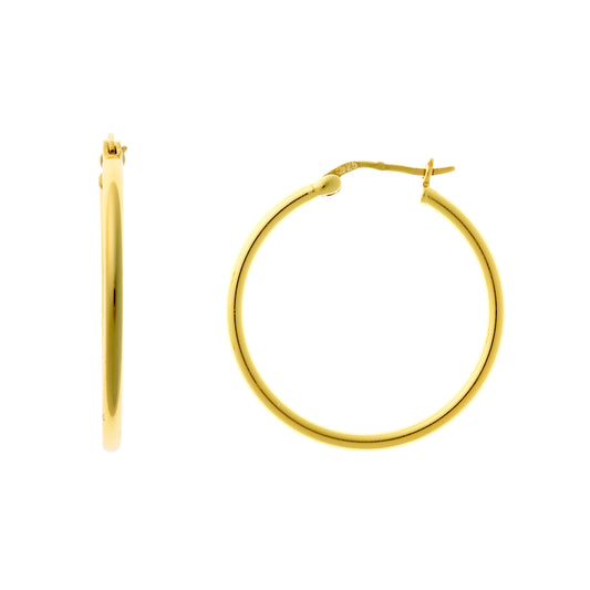 Sterling Silver Gold Plated Hoops