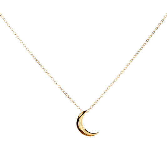 Sterling Silver Gold Plated Moon Necklace