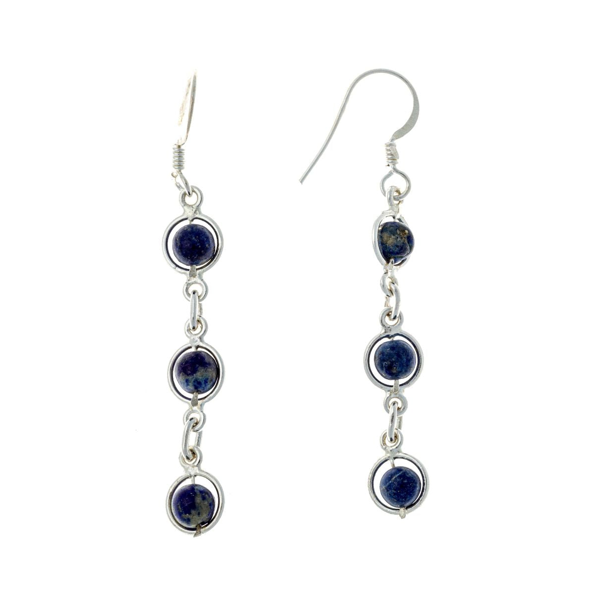 Sterling Silver Lazurite Drop Earrings
