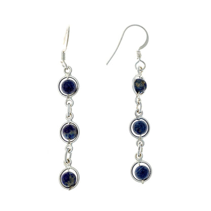 Sterling Silver Lazurite Drop Earrings